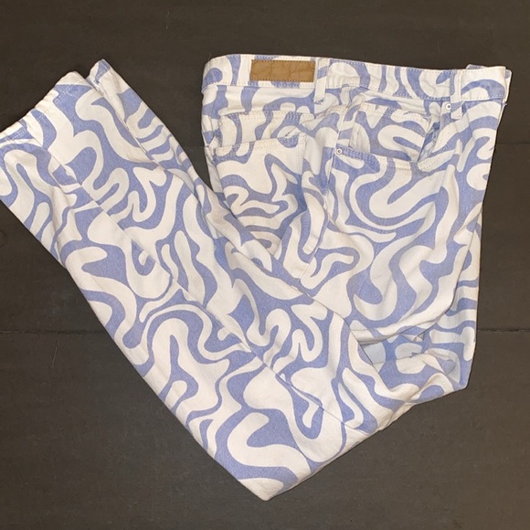 Cotton On Size 8 Long Straight Jeans In Blue Swirl - Picture 5 of 15